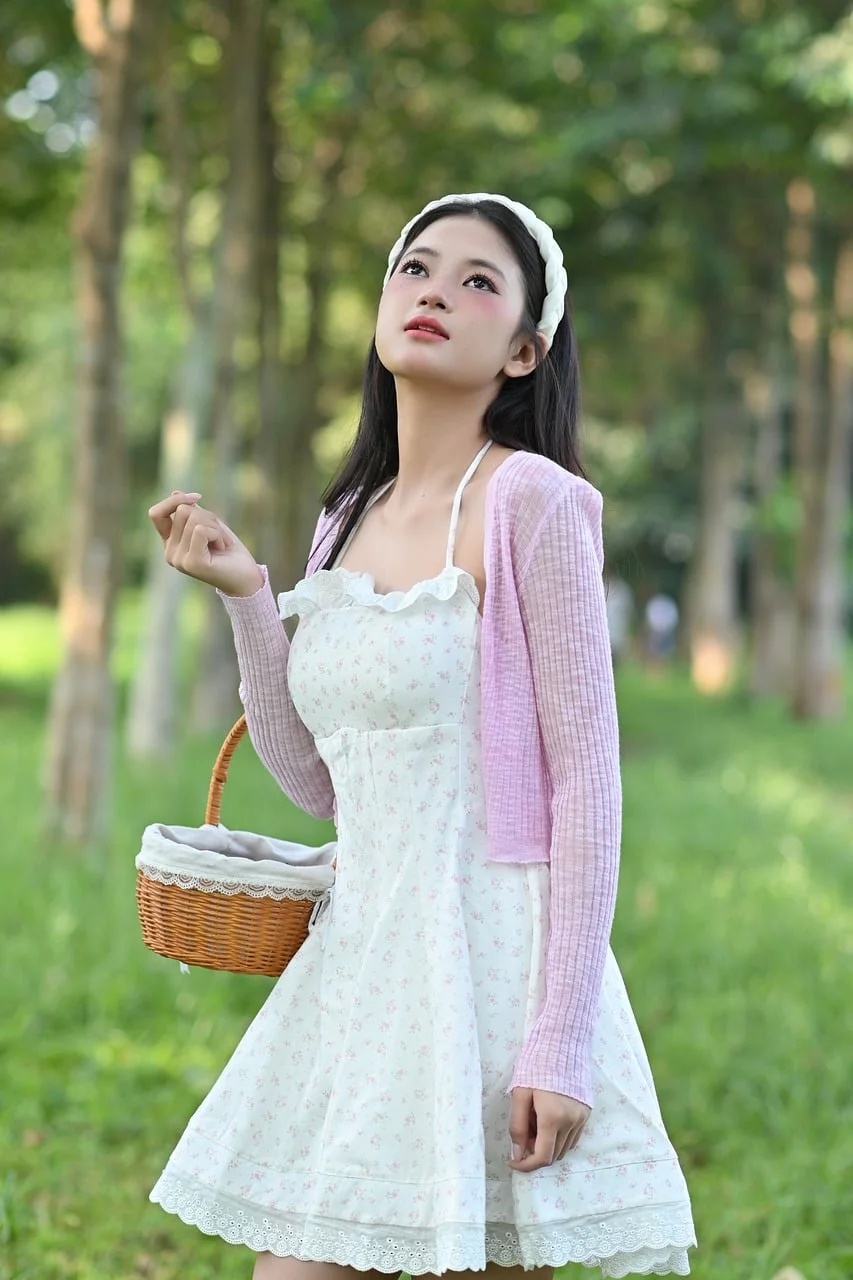 ファッション, 女性, ポートレート, 木