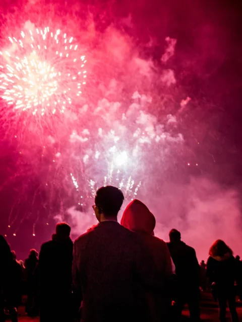 fireworks, fire, party, night