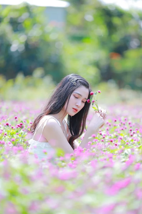 女人,模特,花朵,肖像