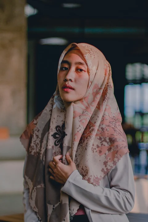 woman, model, portrait, hijab
