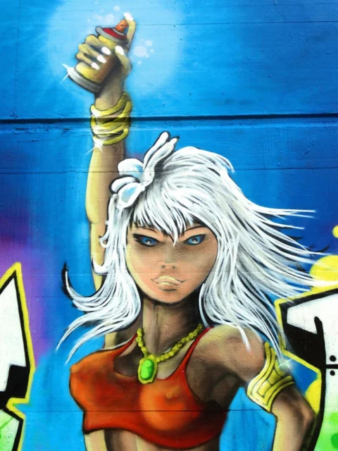 graffiti, sprayer, girl, punk girl