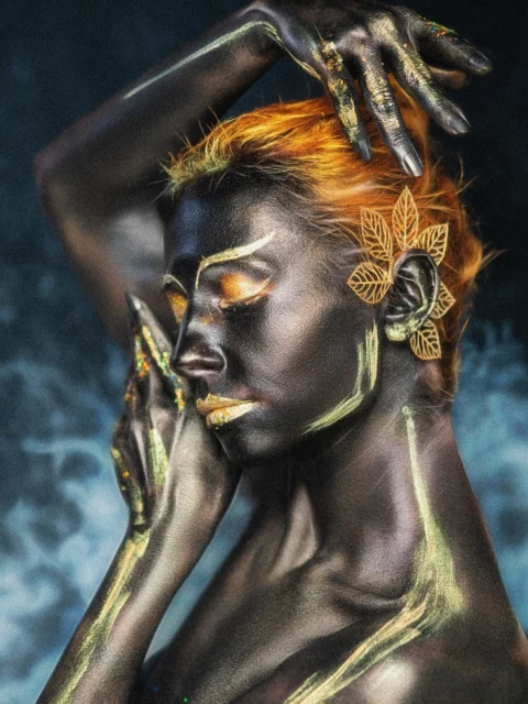 body painting, makeup, cosplay, portrait