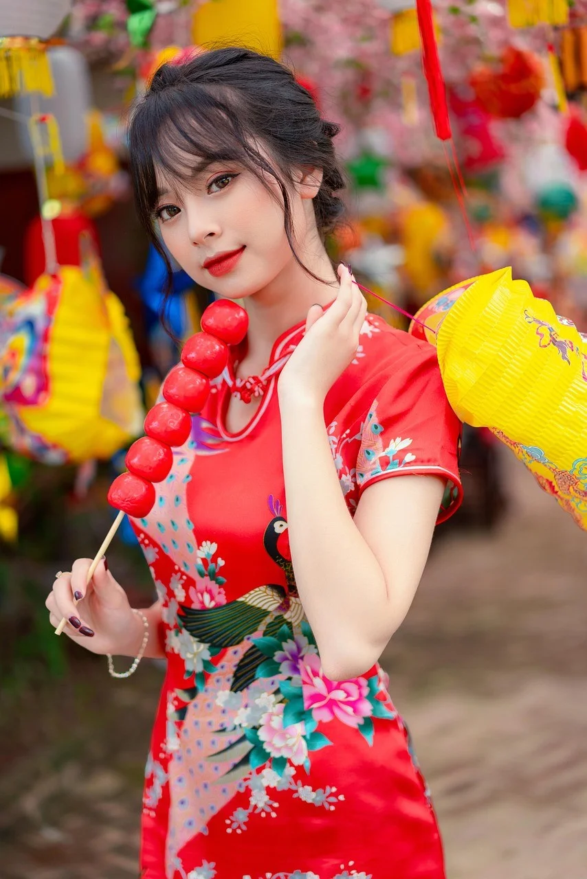 中秋，亚洲，女人，节日