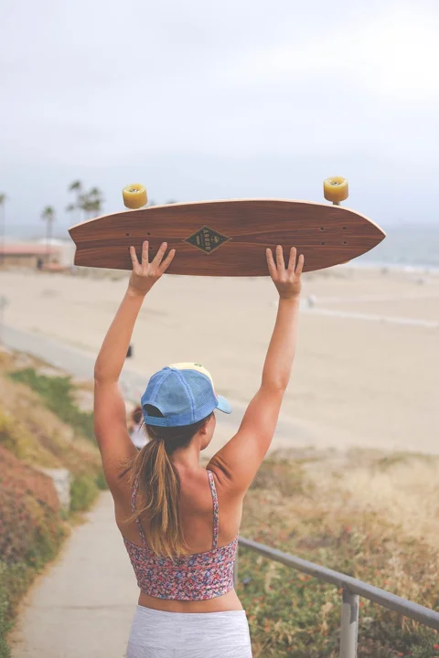 skateboard, longboard, people, girl