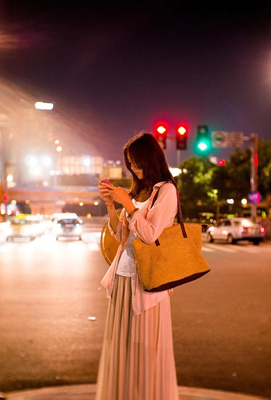 肖像，夜景，女性，女人
