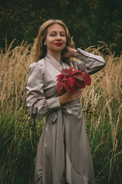 woman, portrait, nature, field