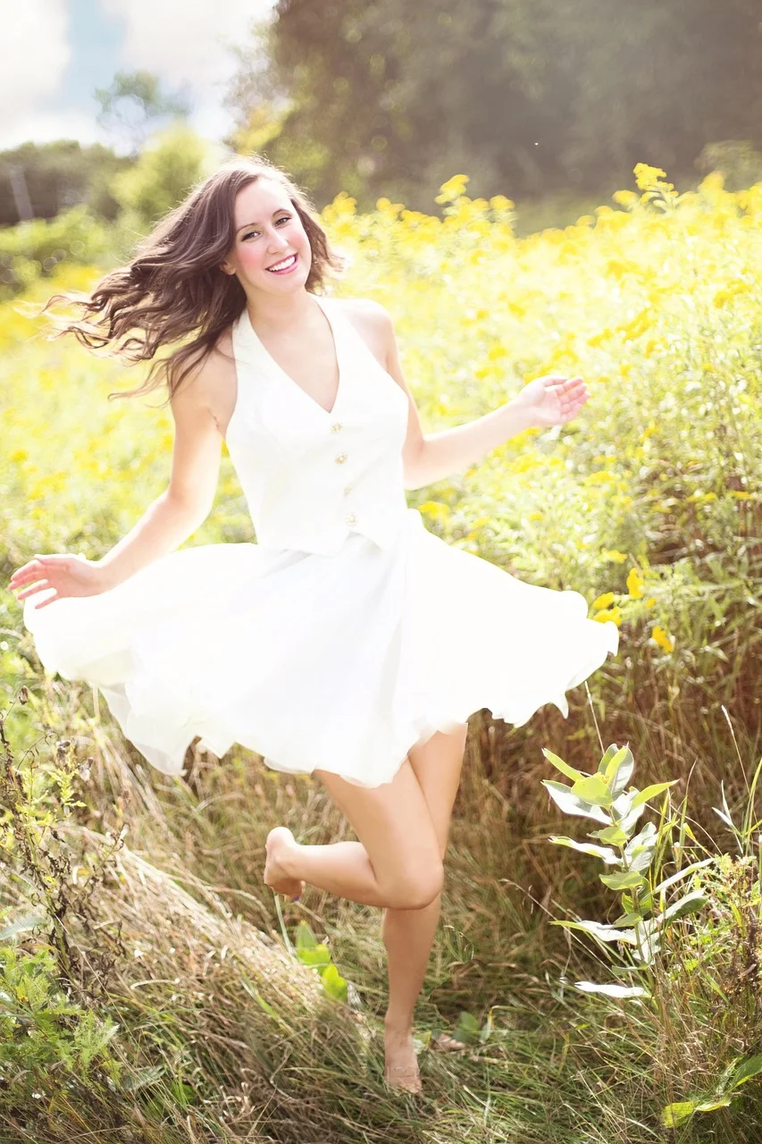 girl, happy, laughing, dancing