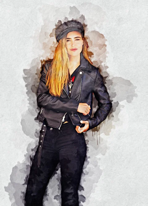 painting, digital, woman, model