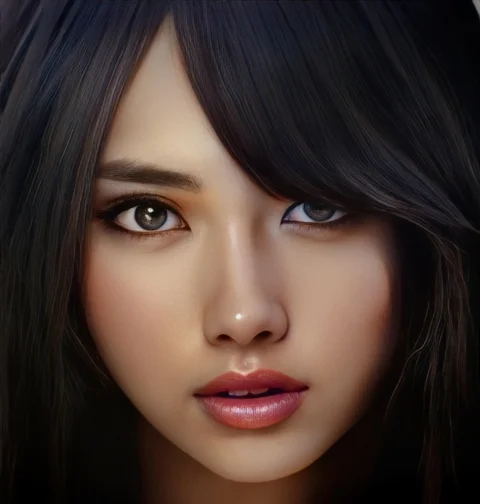 女人，美丽，肖像，绘画
