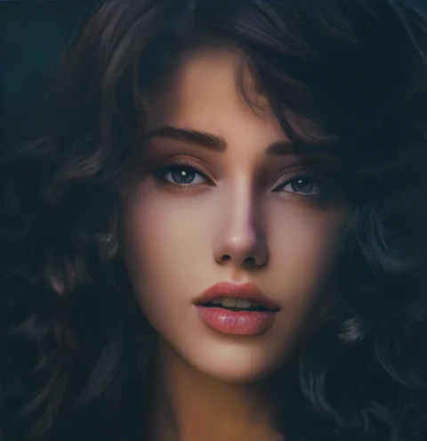 女人，美丽，肖像，绘画