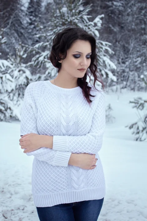 winter, young woman, model, portrait