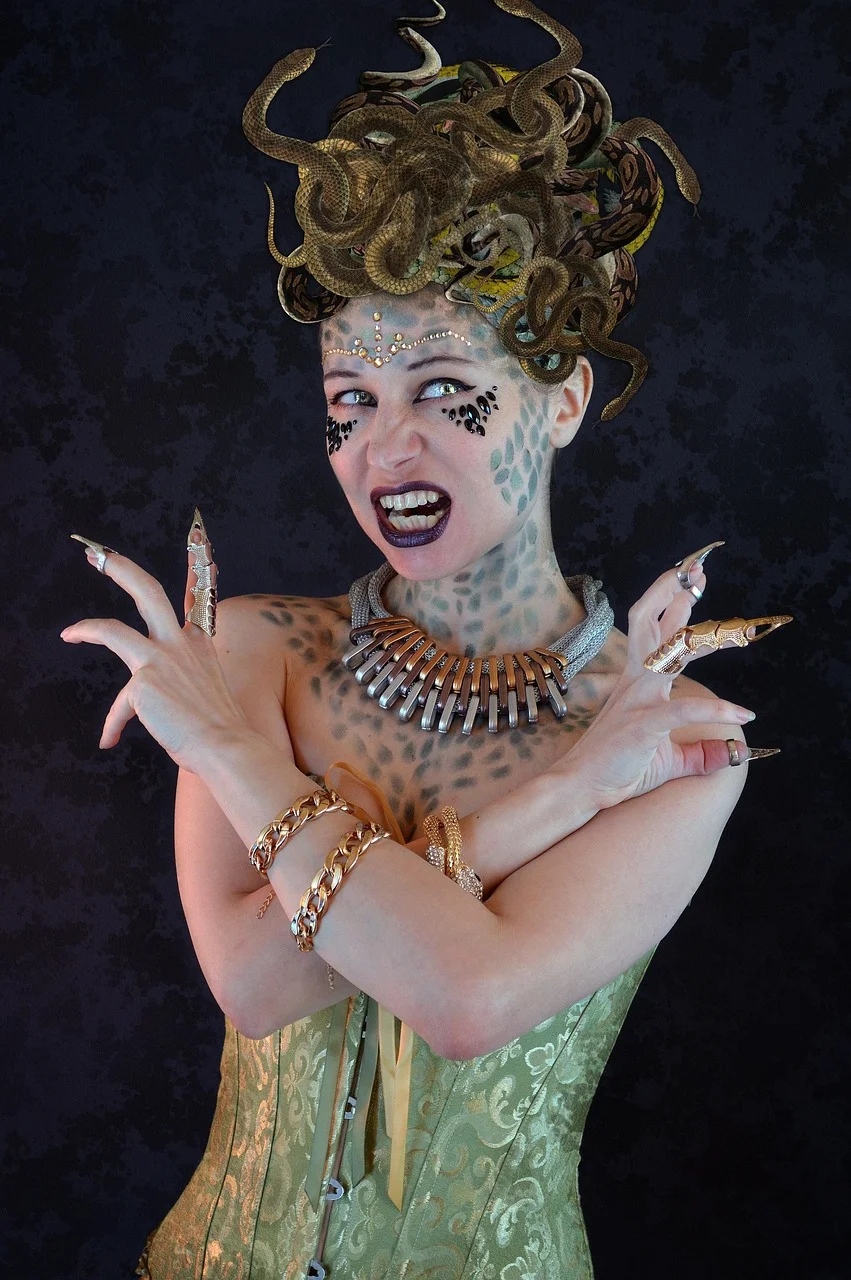 medusa, woman, fantasy, costume