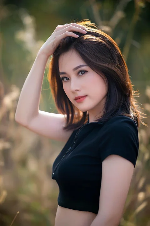 女性, モデル, ポーズ, 美しさ