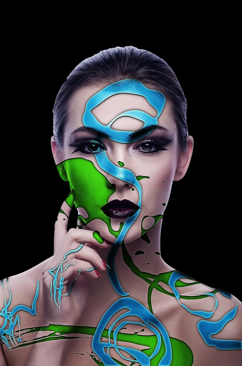 woman, model, makeup, tribal