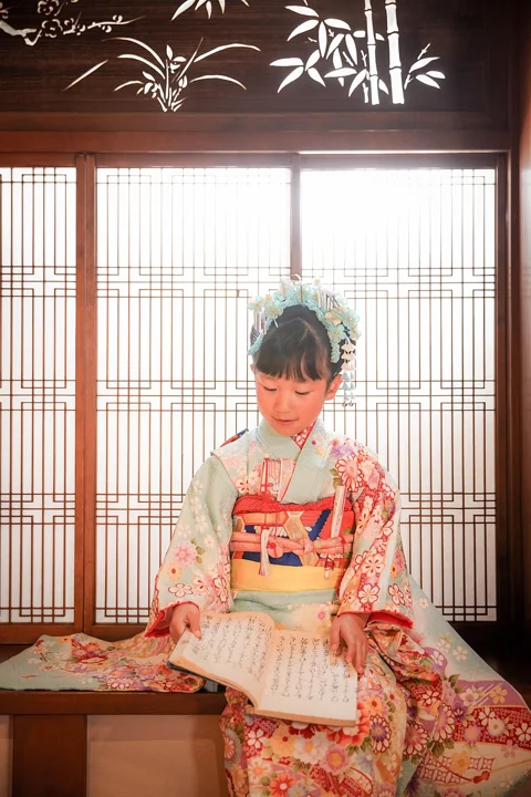 girl, model, portrait, kimono