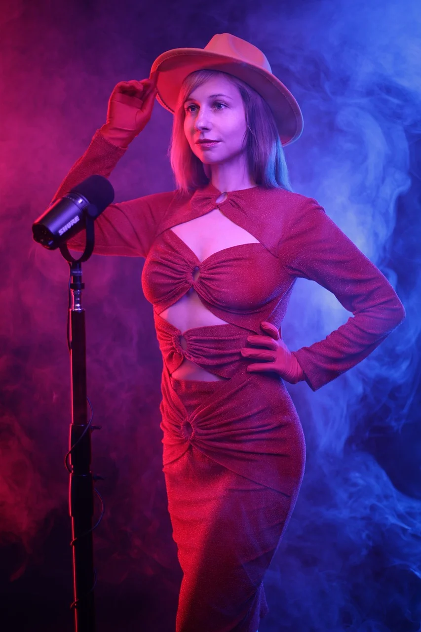 singer, microphone, woman, model