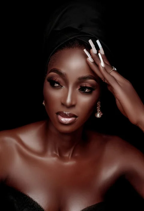 black, model, portrait, makeup