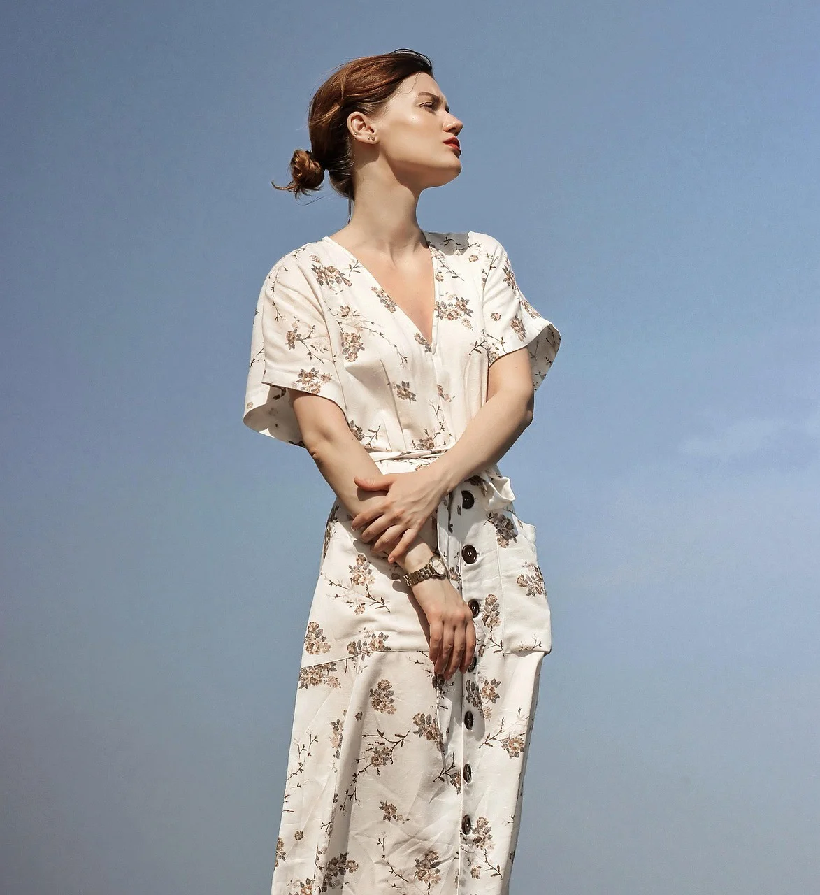 woman, portrait, model, dress