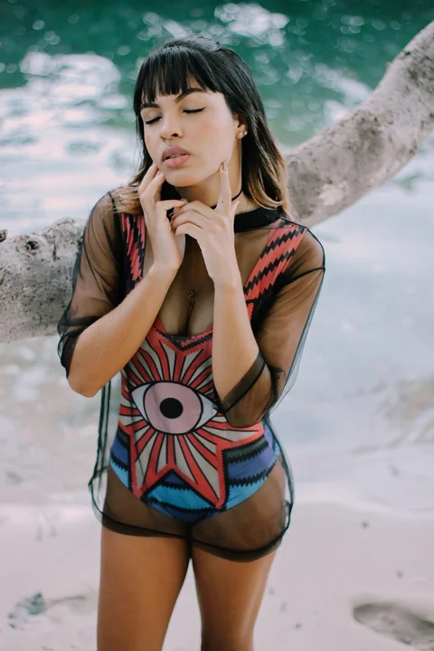 girl, portrait, beach, vintage