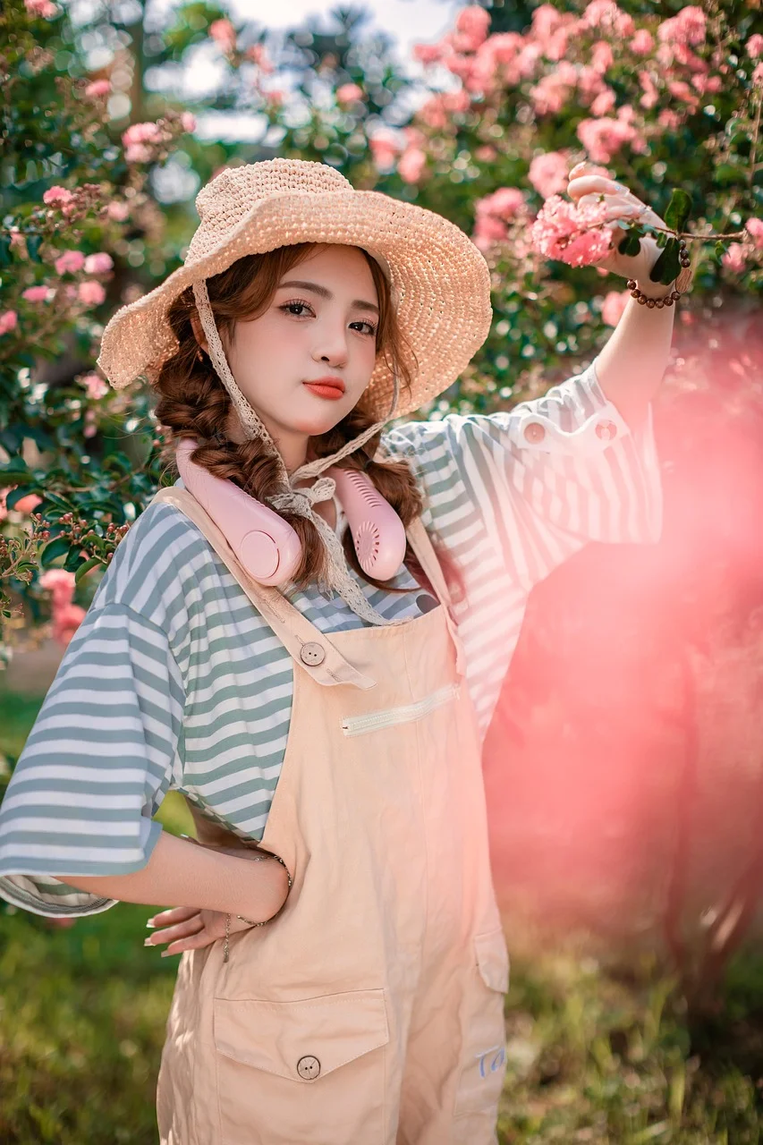 woman, girl, garden, outdoors