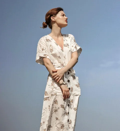 woman, portrait, model, dress