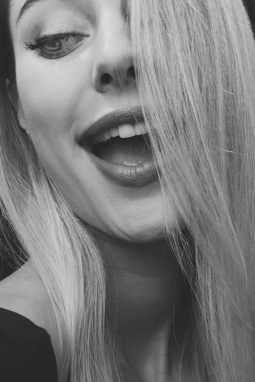 woman, beauty, monochrome, face