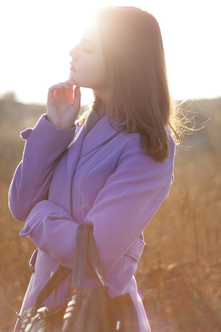 young woman, people, landscape, sun
