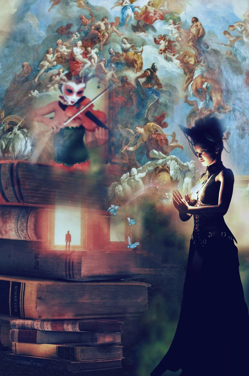 woman, girl, document, antique