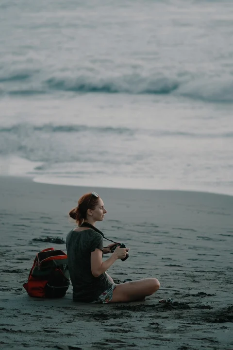 海灘、攝影師、峇里島、女子