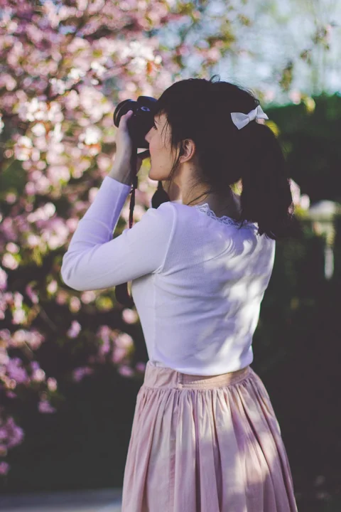 camera, female, lady, person