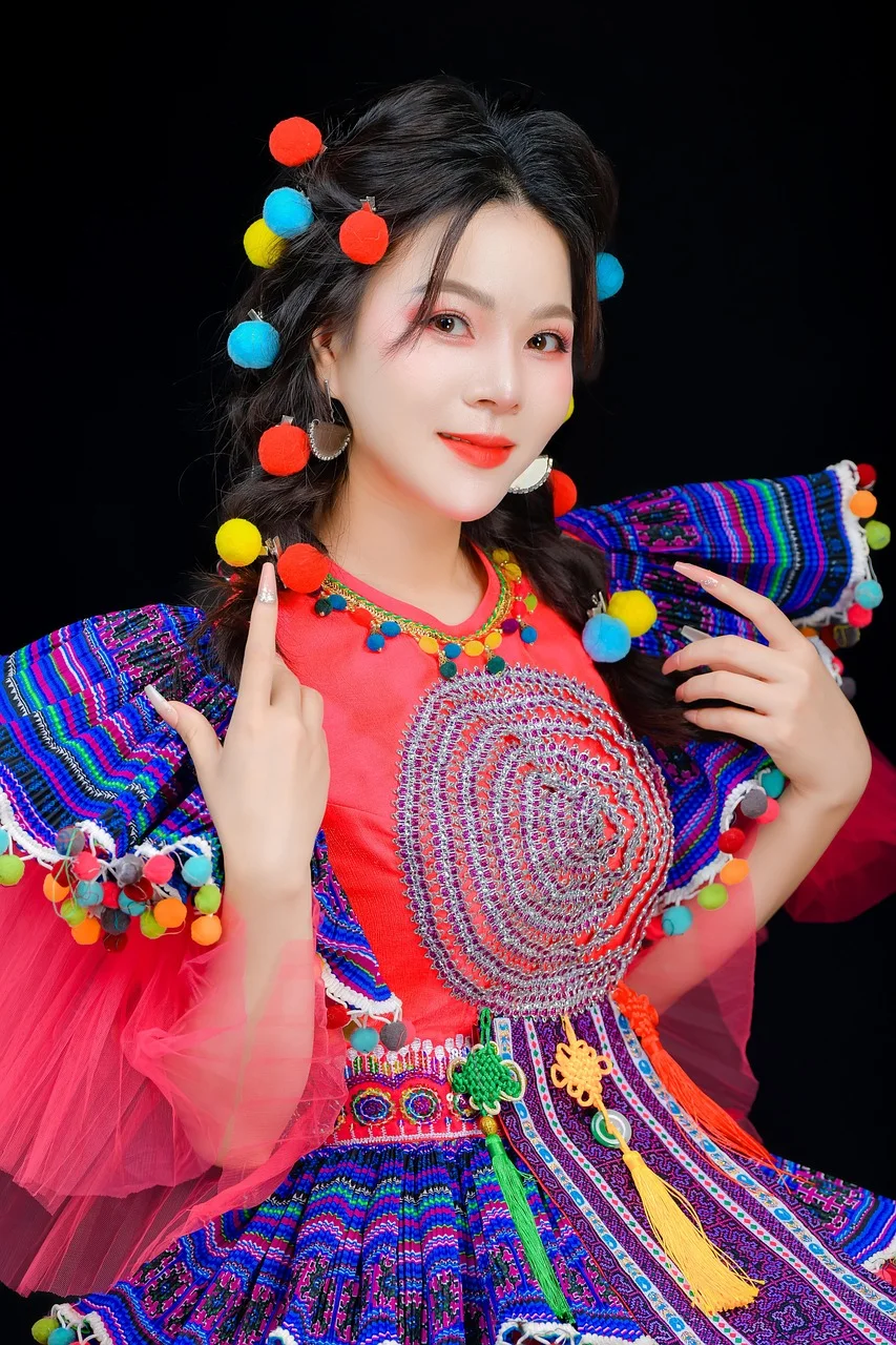 女人, 模特, 民族服装, 传统服饰