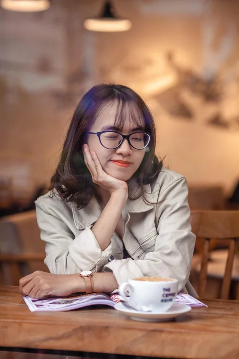 woman, cafe, coffee, leisure