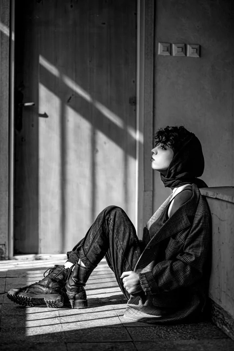 여성, 자유, 메이크업, 눈