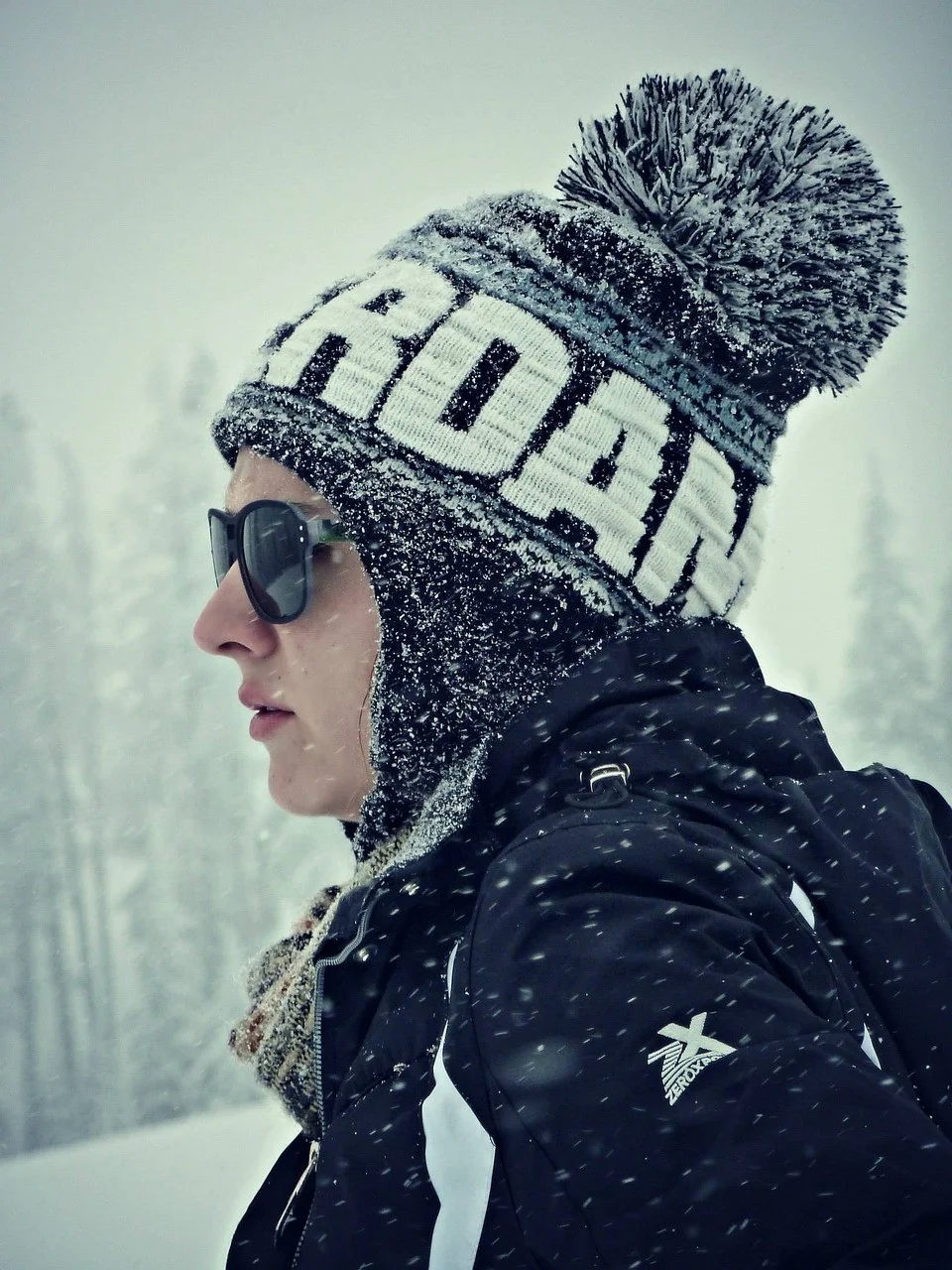 snow, ski, girl, winter