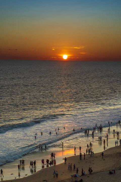 해변, 바다, 일몰, 해안