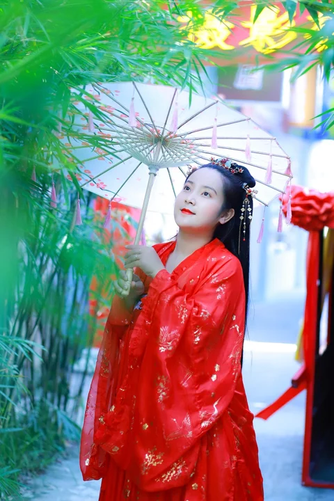 女人, 模特兒, 和服, 雨傘