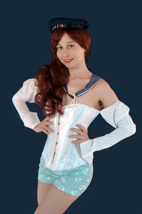 woman, sailor, pin-up, anchor