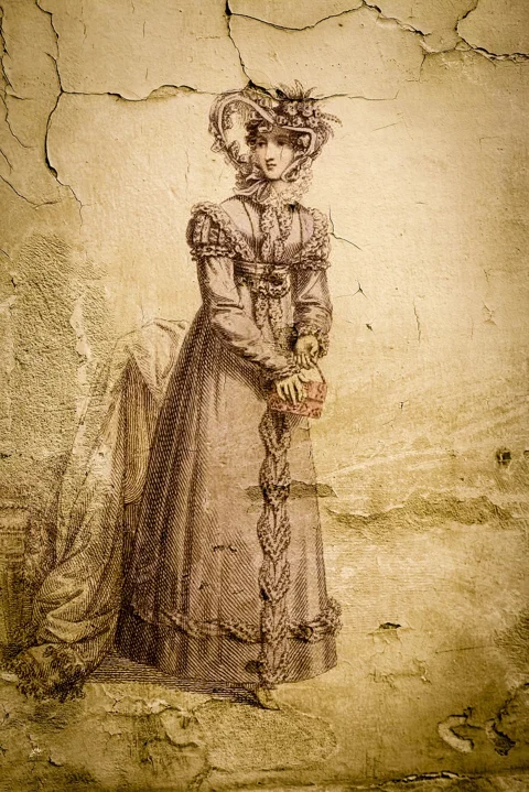 lady, victorian, wall, vintage