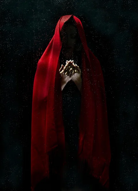 model, red, dark, fashion
