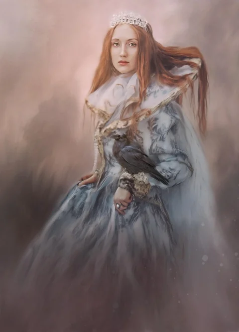 queen, crown, medieval, dress