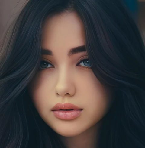 女人, 美丽, 肖像, 绘画