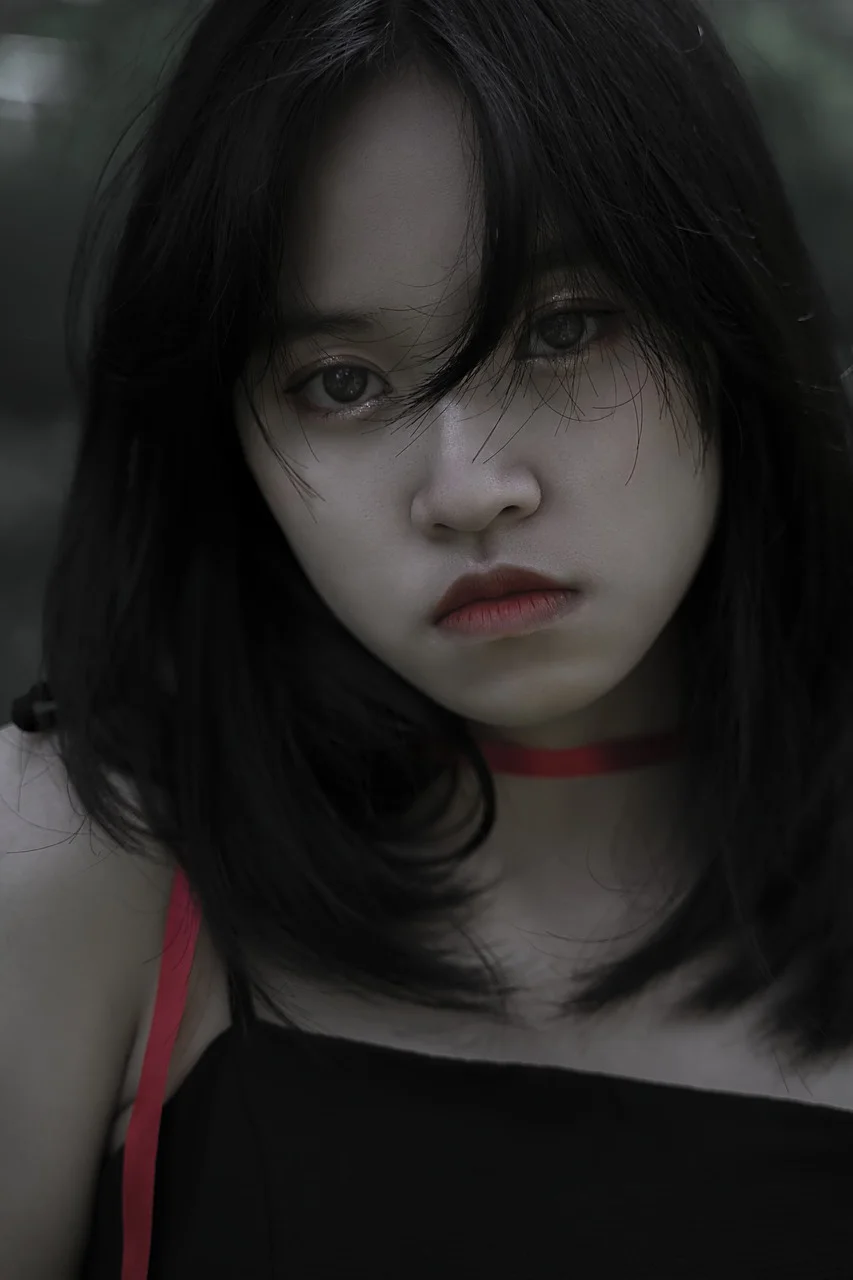 소녀, 슬픈, 초상, 여성