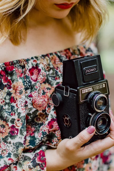 adult, analog, analog camera, beautiful
