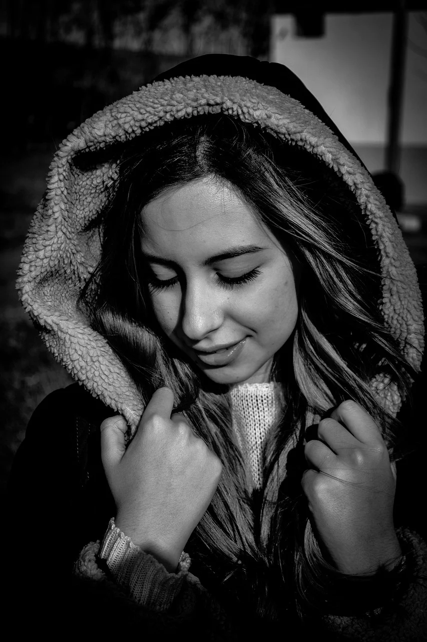 girl, female, person, hoodie