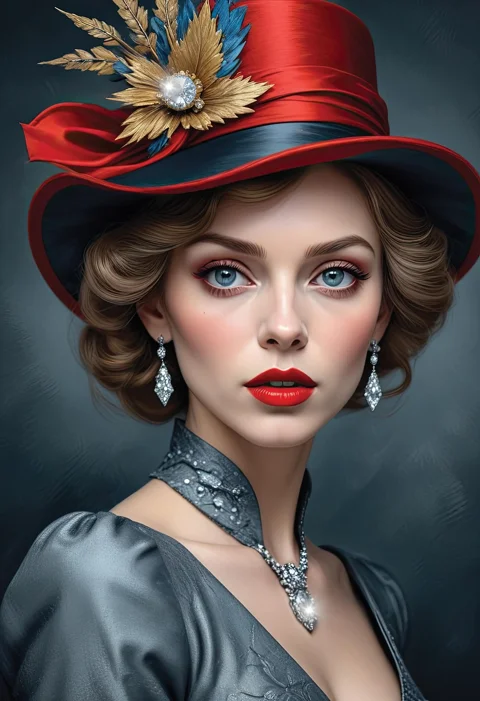 woman, lady, hat, female