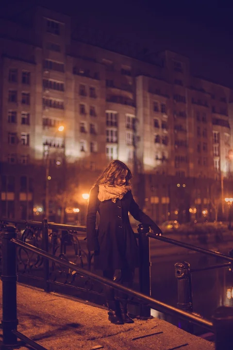 girl, night, the light, stream
