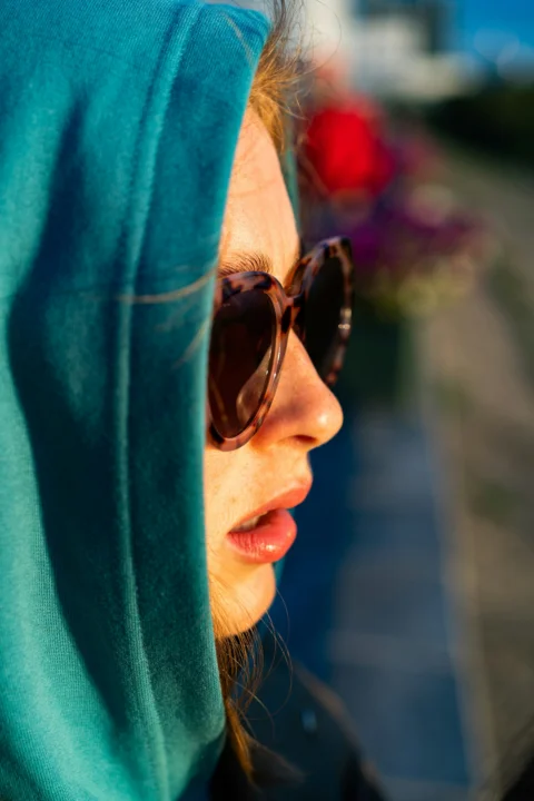 a person wearing sunglasses