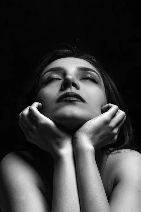woman, portrait, eyes closed, iran