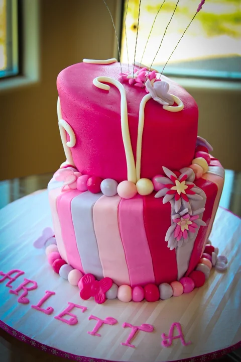 cake, layer, pink, dessert