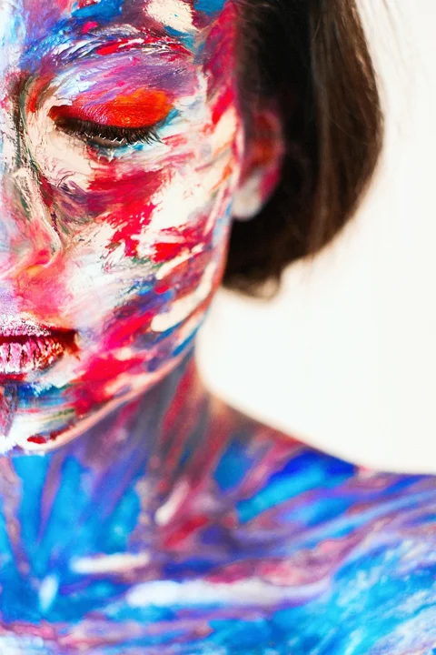 young woman, person, colorfully, color